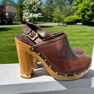 Tory Burch wooden clogs
